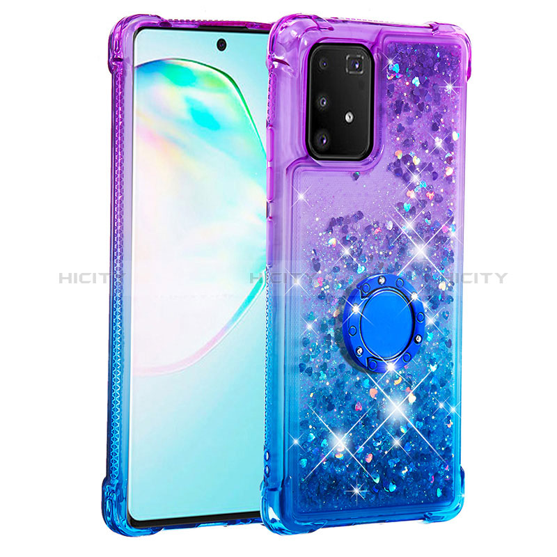 Coque Silicone Housse Etui Gel Bling-Bling avec Support Bague Anneau S02 pour Samsung Galaxy S10 Lite Plus