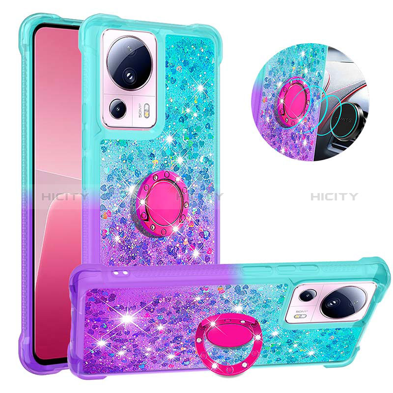 Coque Silicone Housse Etui Gel Bling-Bling avec Support Bague Anneau S02 pour Xiaomi Civi 2 5G Plus