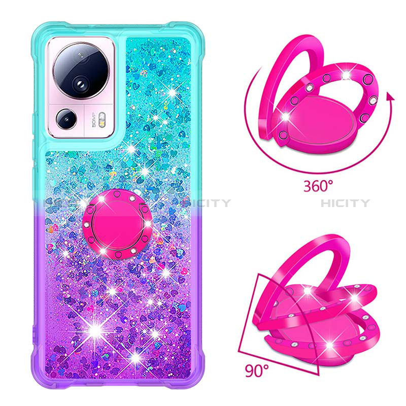 Coque Silicone Housse Etui Gel Bling-Bling avec Support Bague Anneau S02 pour Xiaomi Civi 2 5G Plus