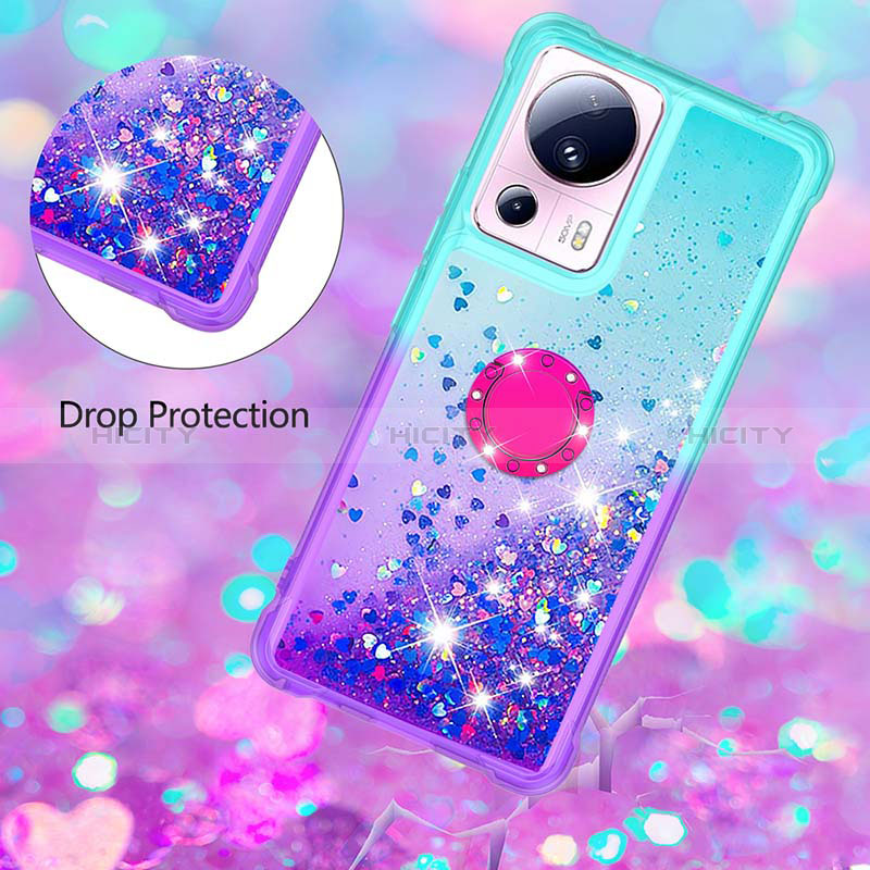 Coque Silicone Housse Etui Gel Bling-Bling avec Support Bague Anneau S02 pour Xiaomi Civi 2 5G Plus