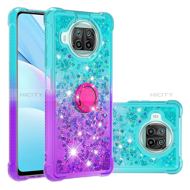 Coque Silicone Housse Etui Gel Bling-Bling avec Support Bague Anneau S02 pour Xiaomi Mi 10i 5G Plus