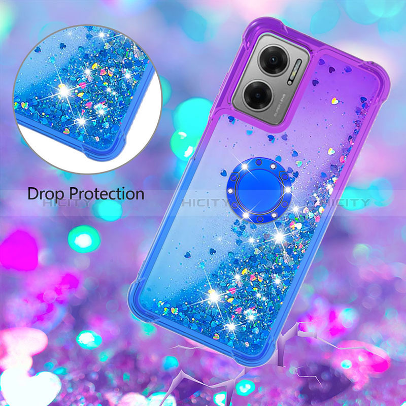 Coque Silicone Housse Etui Gel Bling-Bling avec Support Bague Anneau S02 pour Xiaomi Redmi 11 Prime 5G Plus