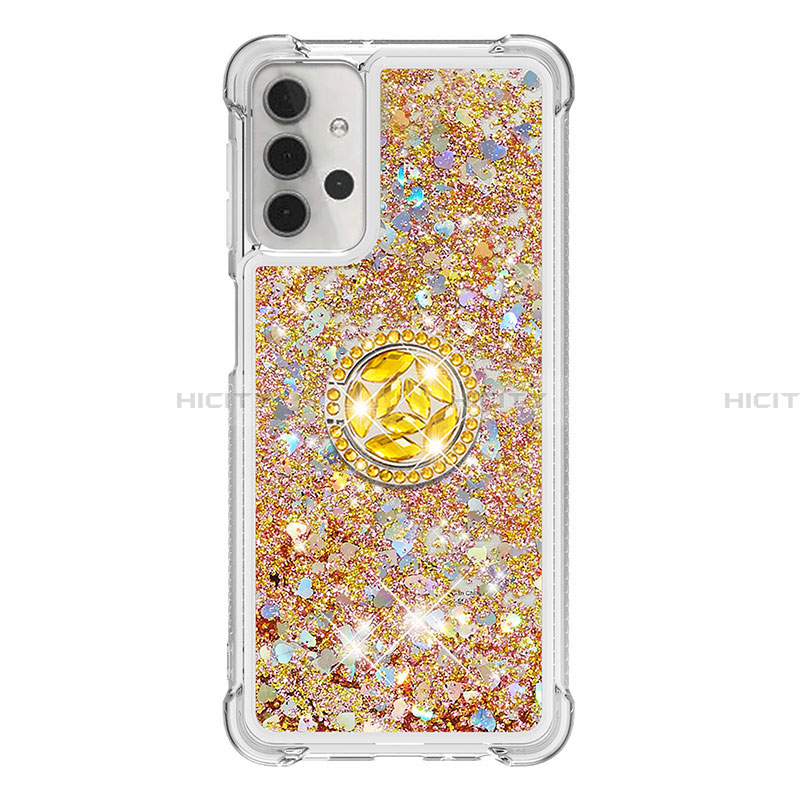 Coque Silicone Housse Etui Gel Bling-Bling avec Support Bague Anneau S03 pour Samsung Galaxy A32 4G Plus