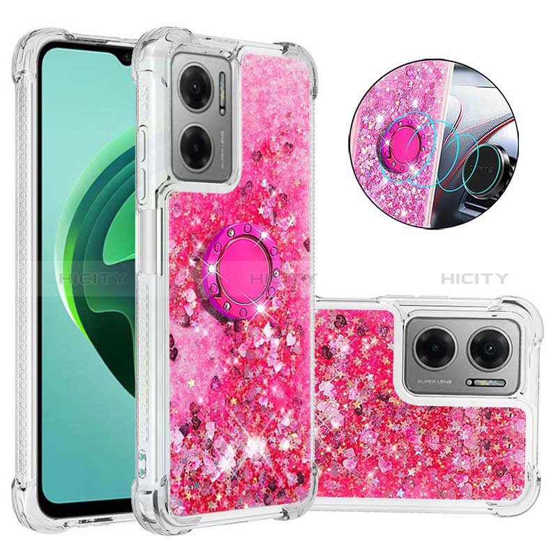 Coque Silicone Housse Etui Gel Bling-Bling avec Support Bague Anneau S03 pour Xiaomi Redmi 10 5G Plus