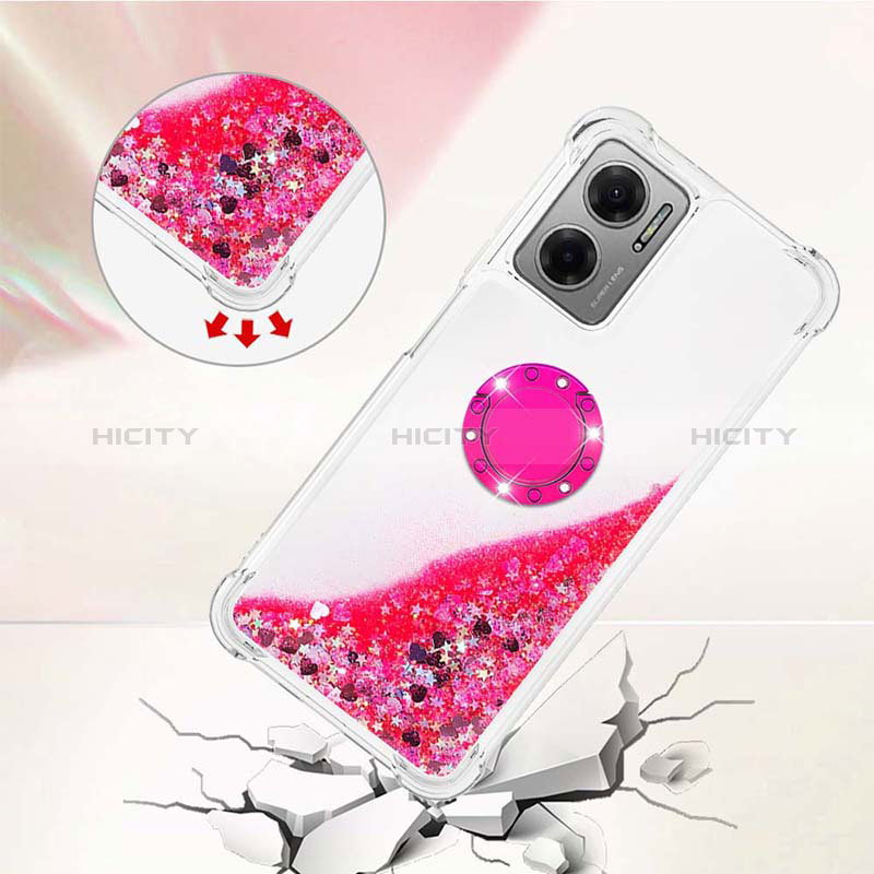 Coque Silicone Housse Etui Gel Bling-Bling avec Support Bague Anneau S03 pour Xiaomi Redmi 10 5G Plus