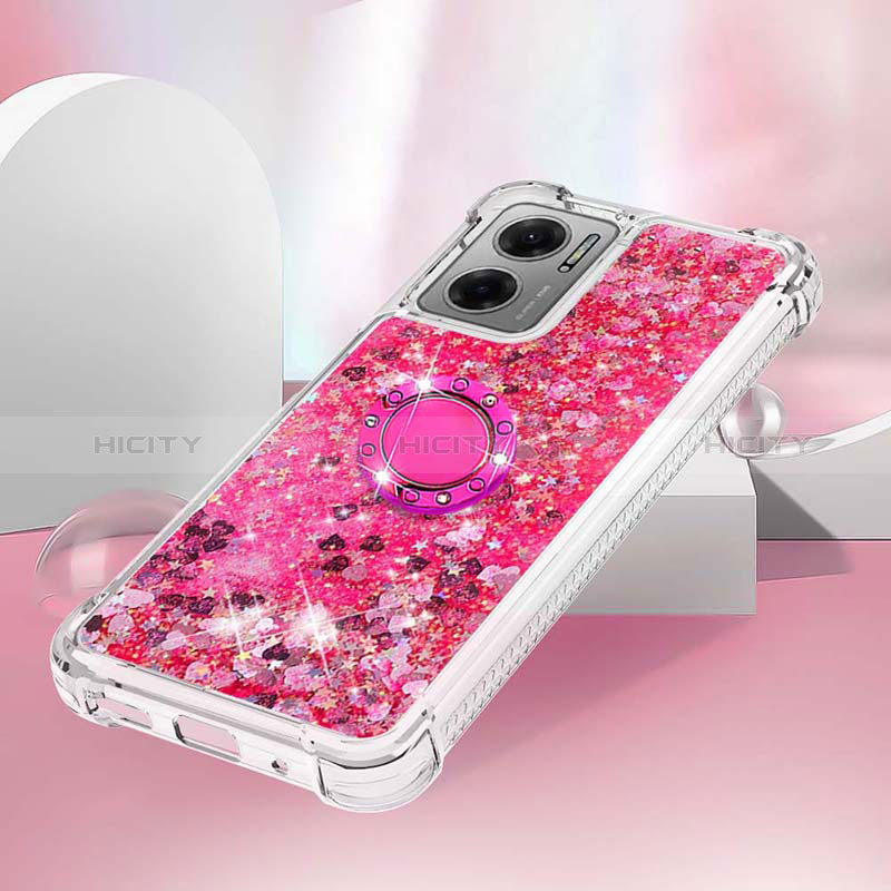 Coque Silicone Housse Etui Gel Bling-Bling avec Support Bague Anneau S03 pour Xiaomi Redmi 10 5G Plus