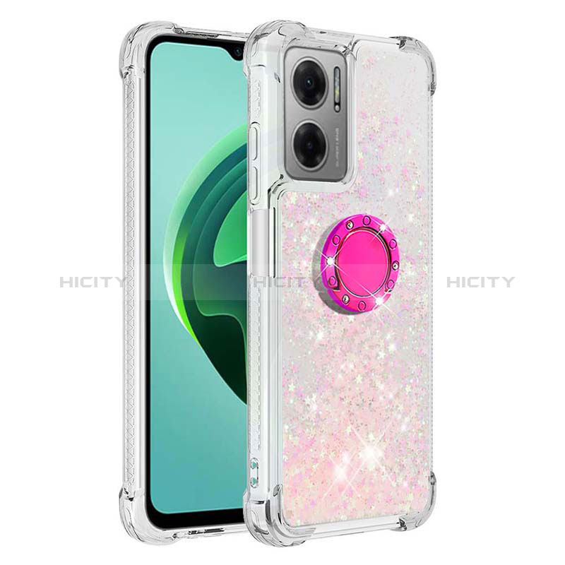 Coque Silicone Housse Etui Gel Bling-Bling avec Support Bague Anneau S03 pour Xiaomi Redmi 10 Prime Plus 5G Plus