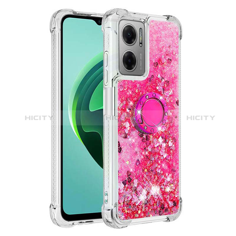 Coque Silicone Housse Etui Gel Bling-Bling avec Support Bague Anneau S03 pour Xiaomi Redmi 10 Prime Plus 5G Plus