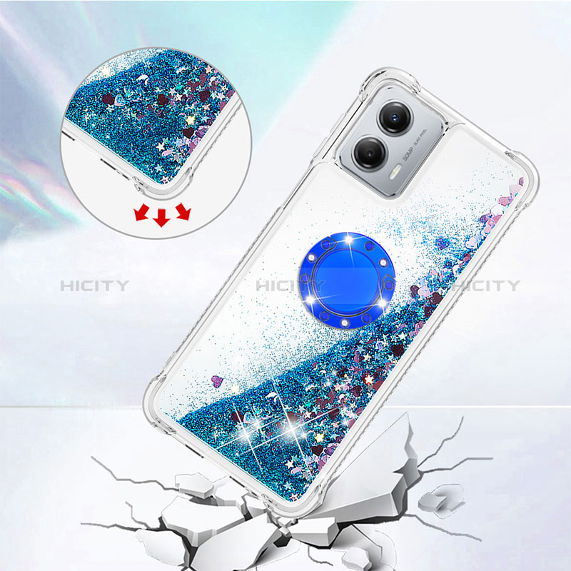 Coque Silicone Housse Etui Gel Bling-Bling avec Support Bague Anneau YB1 pour Motorola Moto G 5G (2023) Plus