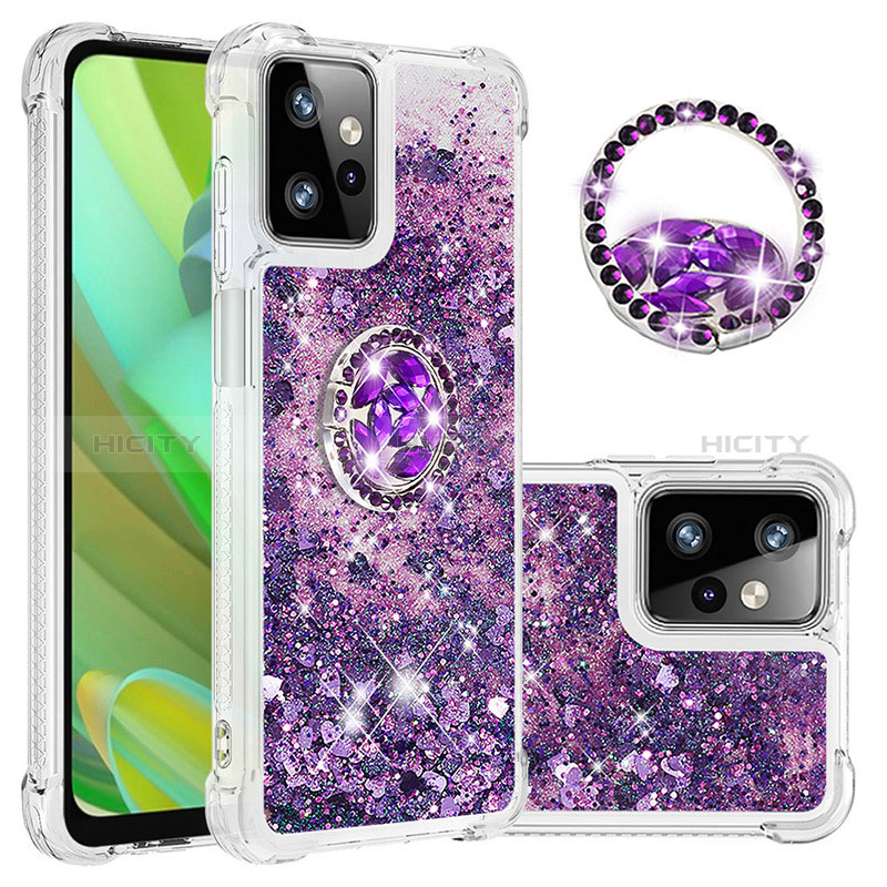 Coque Silicone Housse Etui Gel Bling-Bling avec Support Bague Anneau YB1 pour Motorola Moto G Power 5G (2023) Plus