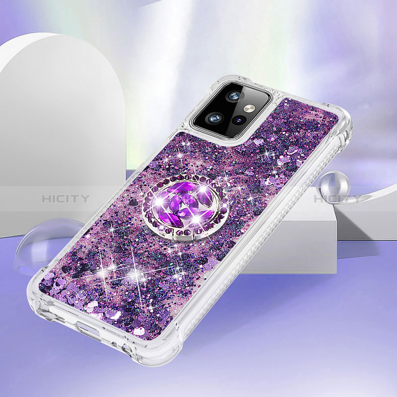 Coque Silicone Housse Etui Gel Bling-Bling avec Support Bague Anneau YB1 pour Motorola Moto G Power 5G (2023) Plus