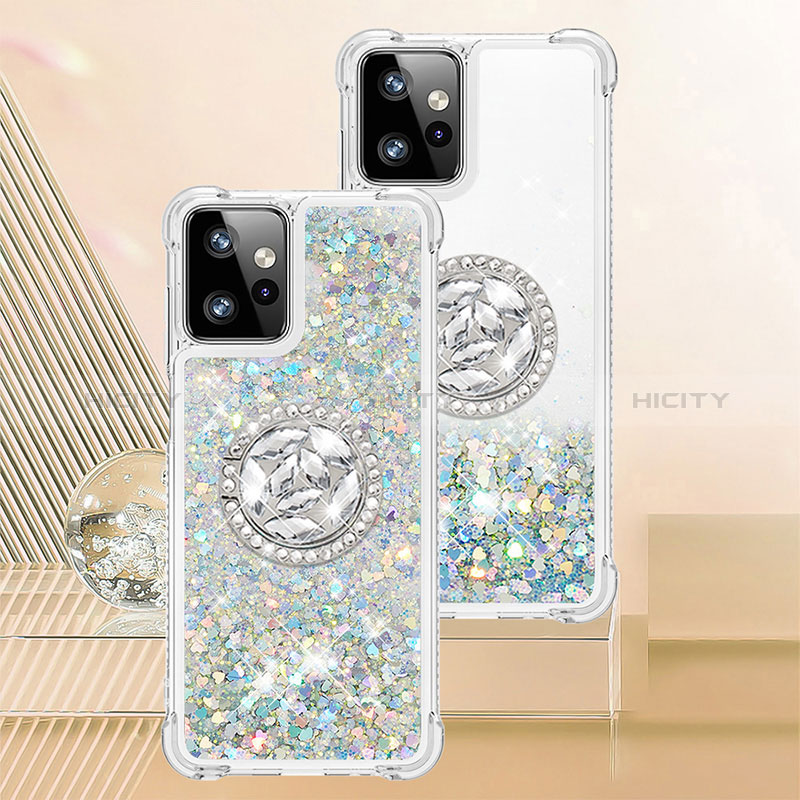 Coque Silicone Housse Etui Gel Bling-Bling avec Support Bague Anneau YB1 pour Motorola Moto G Power 5G (2023) Plus