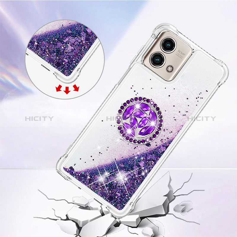 Coque Silicone Housse Etui Gel Bling-Bling avec Support Bague Anneau YB1 pour Motorola Moto G Stylus (2023) 5G Plus