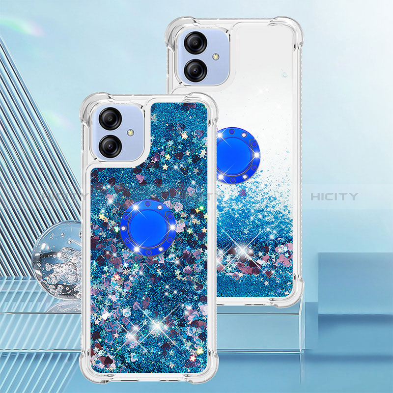 Coque Silicone Housse Etui Gel Bling-Bling avec Support Bague Anneau YB1 pour Samsung Galaxy A04E Plus