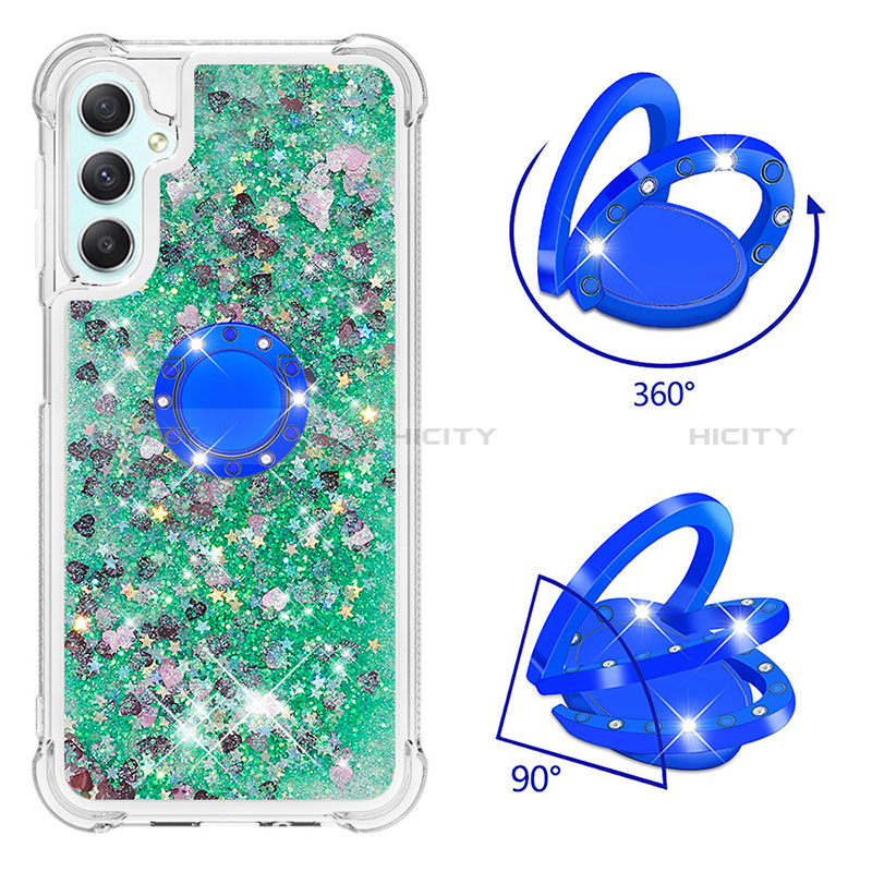 Coque Silicone Housse Etui Gel Bling-Bling avec Support Bague Anneau YB1 pour Samsung Galaxy A24 4G Plus