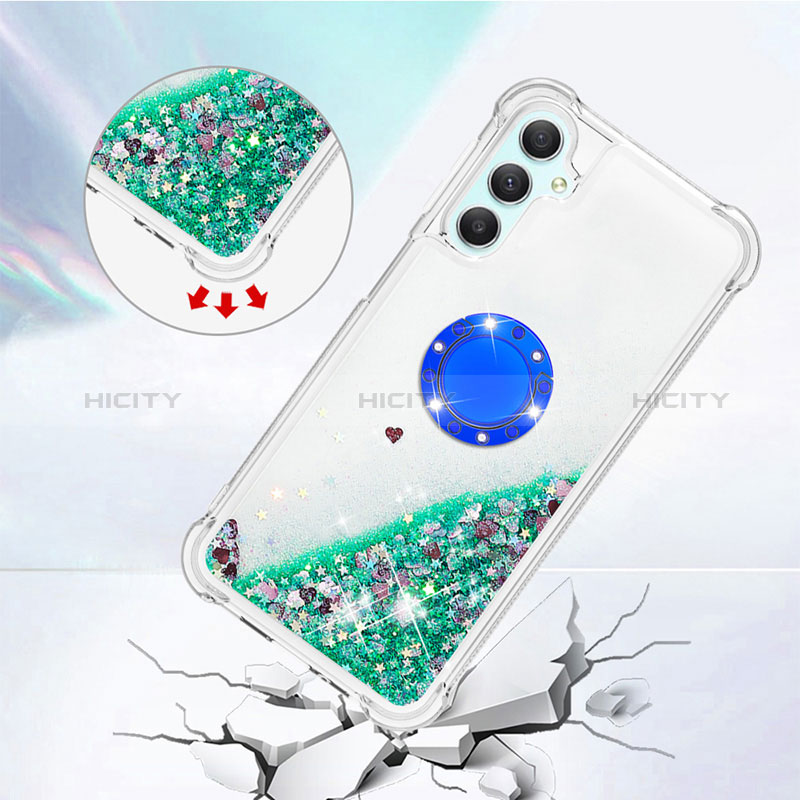 Coque Silicone Housse Etui Gel Bling-Bling avec Support Bague Anneau YB1 pour Samsung Galaxy A24 4G Plus