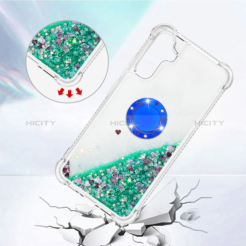 Coque Silicone Housse Etui Gel Bling-Bling avec Support Bague Anneau YB1 pour Samsung Galaxy A34 5G Plus