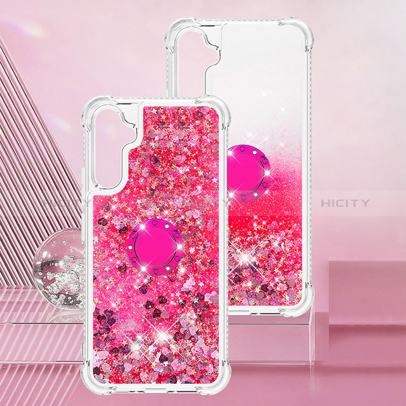 Coque Silicone Housse Etui Gel Bling-Bling avec Support Bague Anneau YB1 pour Samsung Galaxy A34 5G Plus