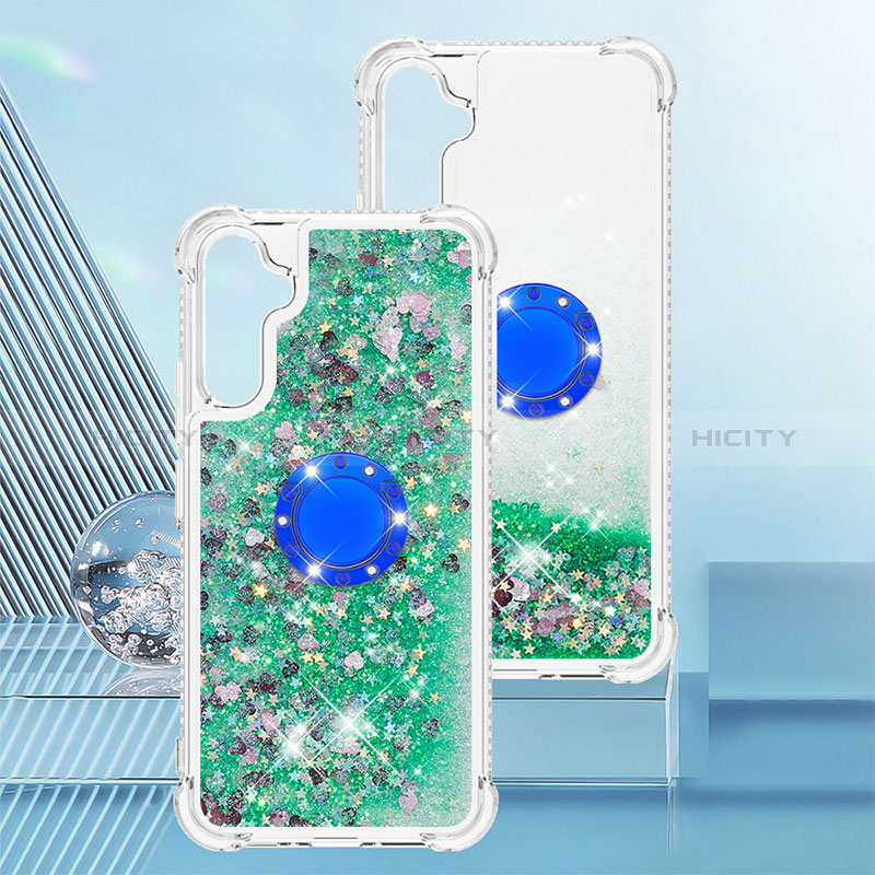 Coque Silicone Housse Etui Gel Bling-Bling avec Support Bague Anneau YB1 pour Samsung Galaxy A34 5G Plus