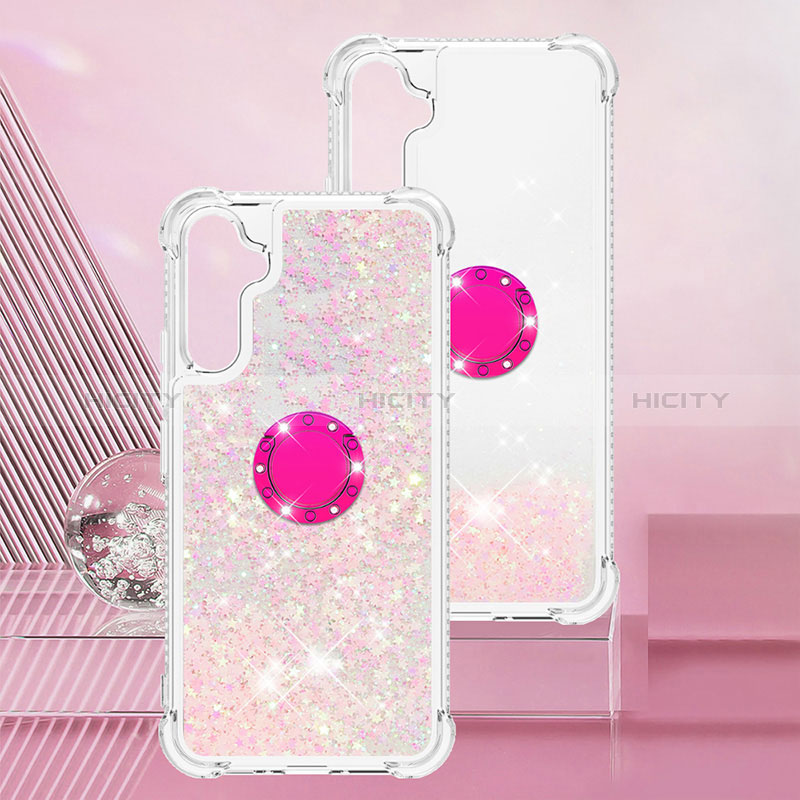 Coque Silicone Housse Etui Gel Bling-Bling avec Support Bague Anneau YB1 pour Samsung Galaxy A34 5G Plus