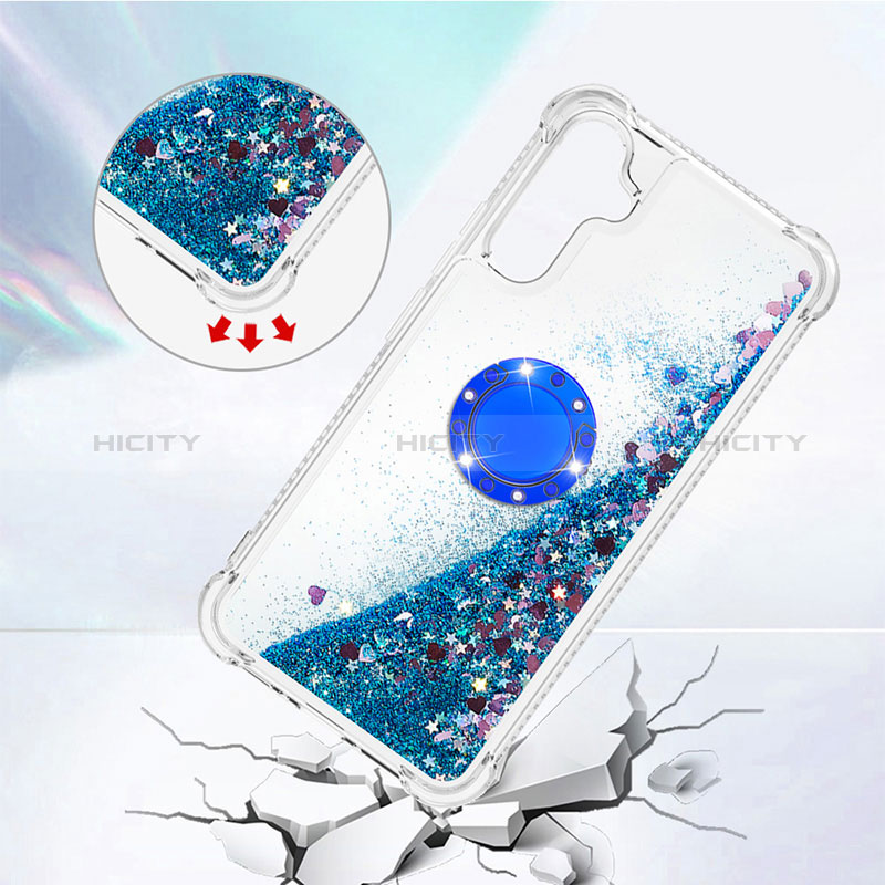 Coque Silicone Housse Etui Gel Bling-Bling avec Support Bague Anneau YB1 pour Samsung Galaxy A34 5G Plus