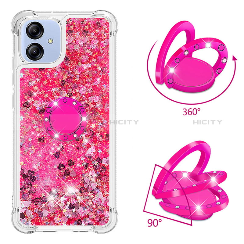 Coque Silicone Housse Etui Gel Bling-Bling avec Support Bague Anneau YB1 pour Samsung Galaxy M04 Plus