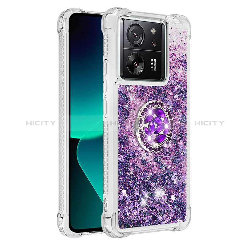 Coque Silicone Housse Etui Gel Bling-Bling avec Support Bague Anneau YB1 pour Xiaomi Mi 13T Pro 5G Plus