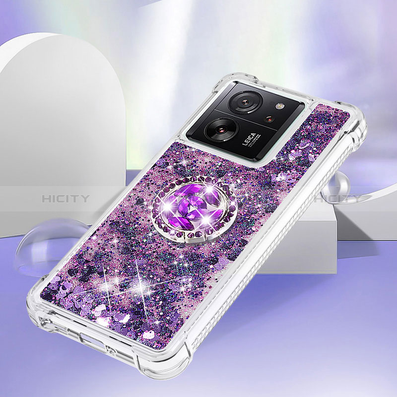 Coque Silicone Housse Etui Gel Bling-Bling avec Support Bague Anneau YB1 pour Xiaomi Mi 13T Pro 5G Plus