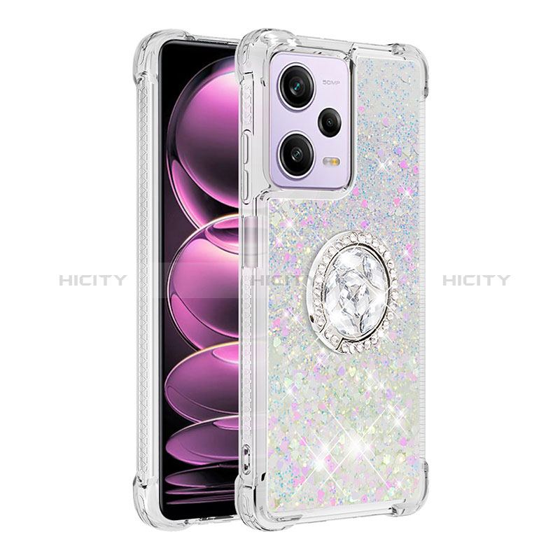 Coque Silicone Housse Etui Gel Bling-Bling avec Support Bague Anneau YB1 pour Xiaomi Redmi Note 12 Pro 5G Plus