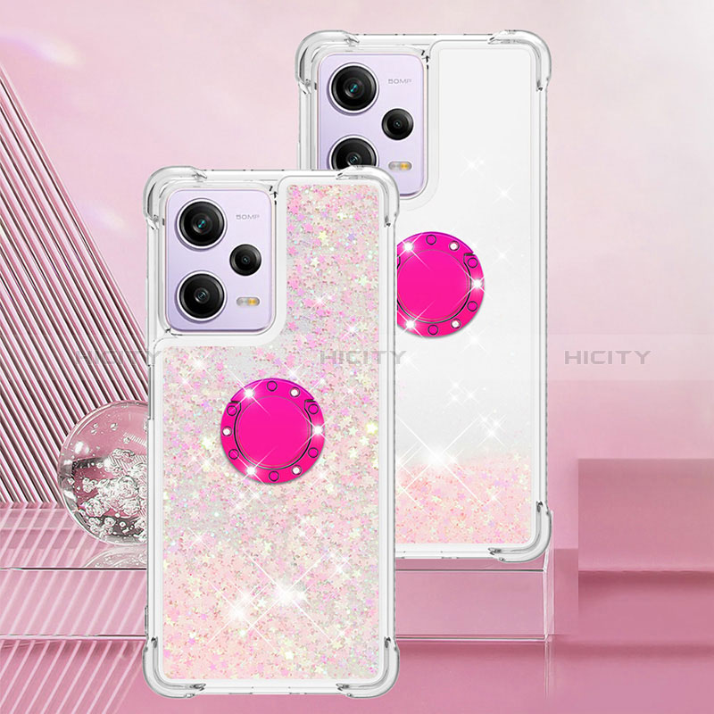 Coque Silicone Housse Etui Gel Bling-Bling avec Support Bague Anneau YB1 pour Xiaomi Redmi Note 12 Pro 5G Plus