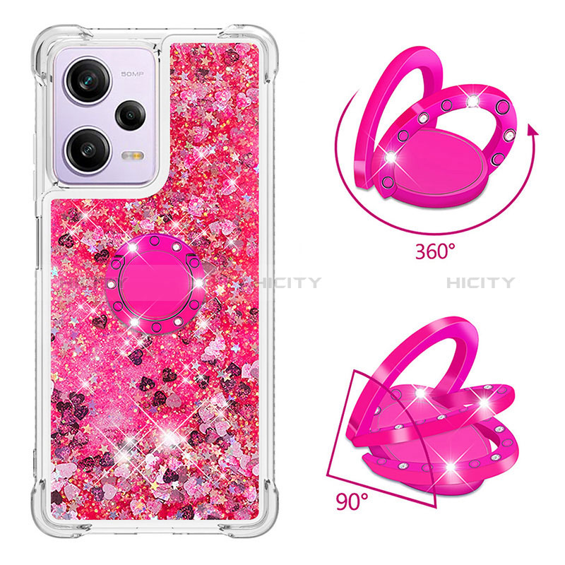 Coque Silicone Housse Etui Gel Bling-Bling avec Support Bague Anneau YB1 pour Xiaomi Redmi Note 12 Pro 5G Plus