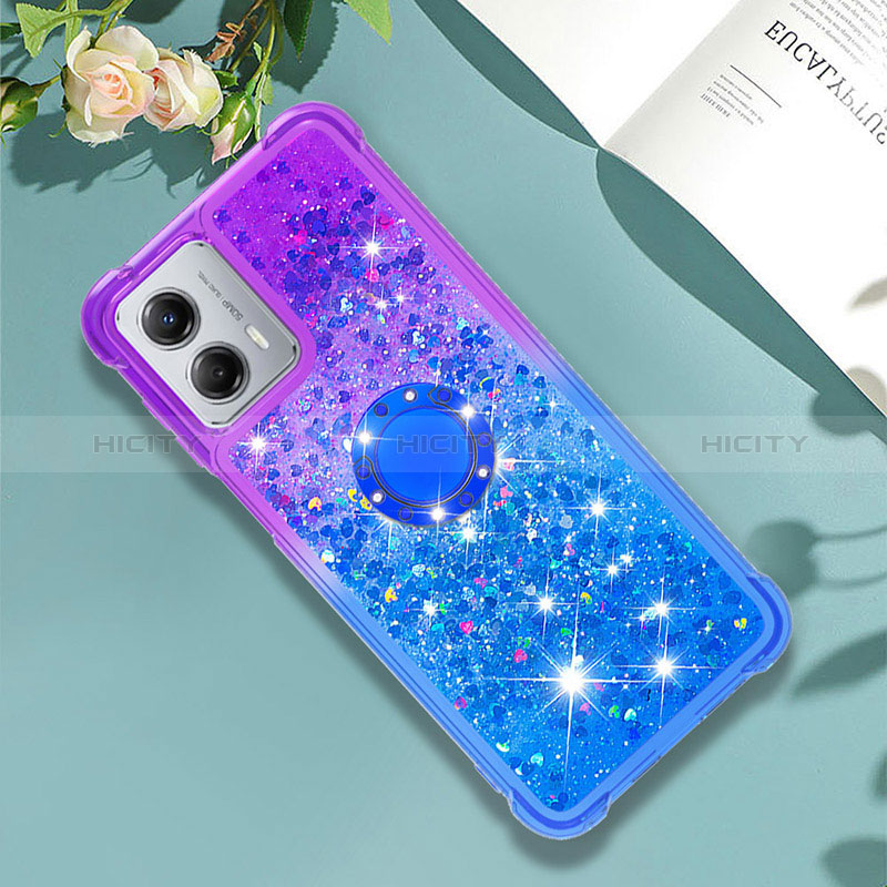 Coque Silicone Housse Etui Gel Bling-Bling avec Support Bague Anneau YB2 pour Motorola Moto G 5G (2023) Plus