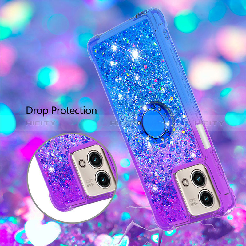 Coque Silicone Housse Etui Gel Bling-Bling avec Support Bague Anneau YB2 pour Motorola Moto G Stylus (2023) 4G Plus