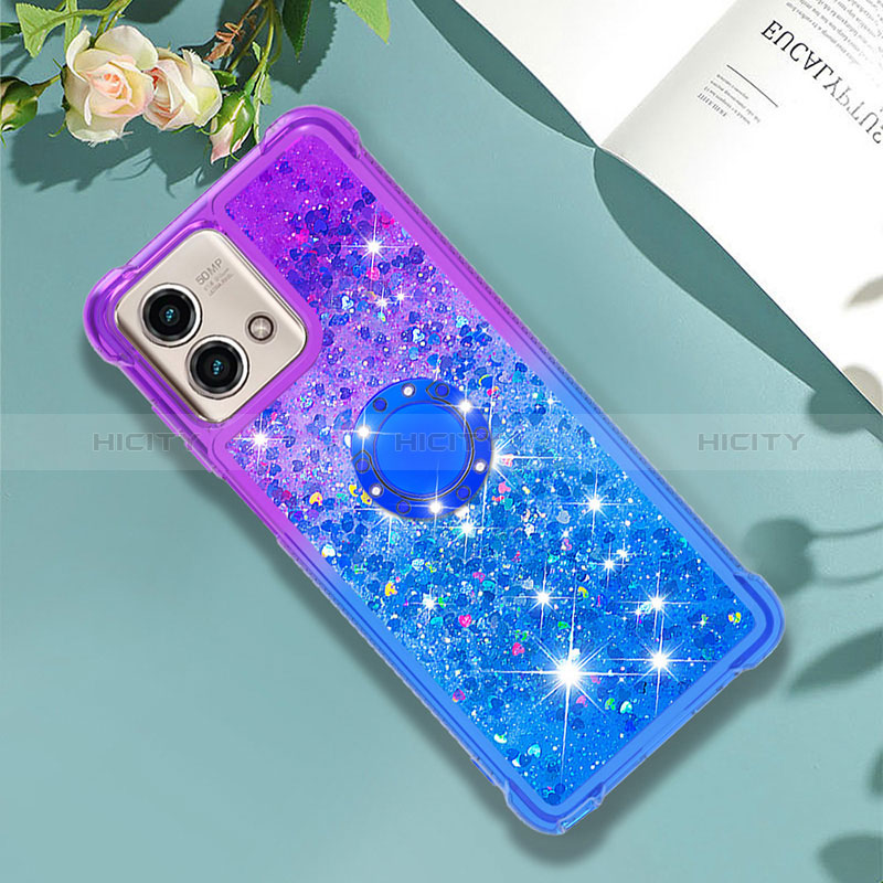 Coque Silicone Housse Etui Gel Bling-Bling avec Support Bague Anneau YB2 pour Motorola Moto G Stylus (2023) 4G Plus