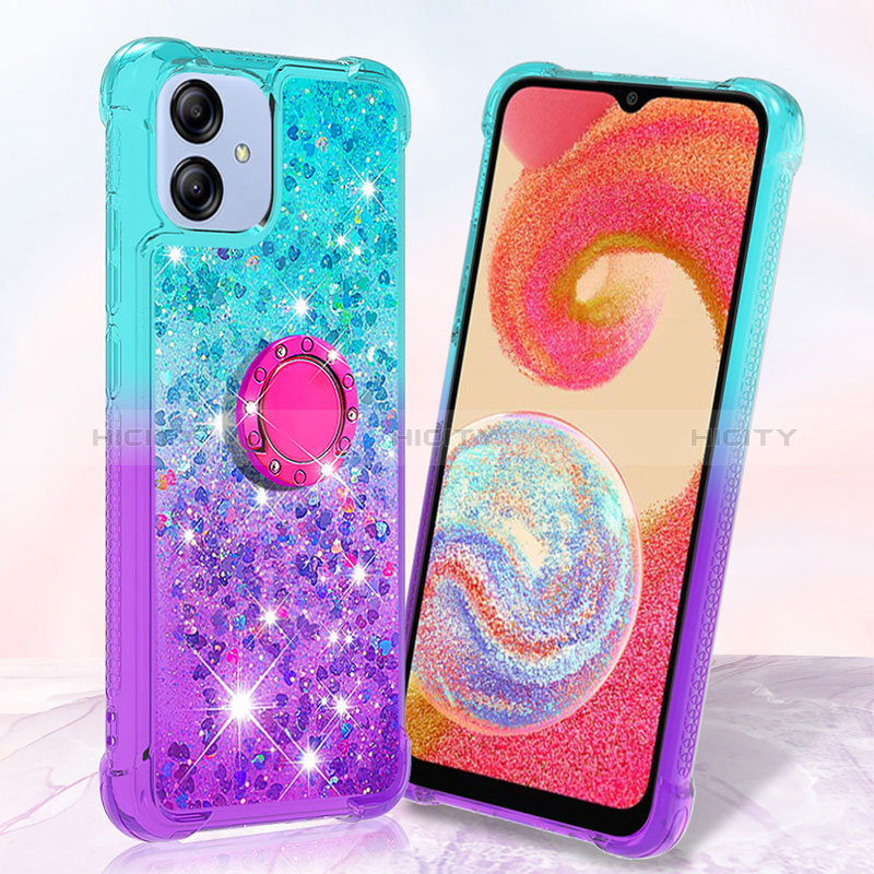 Coque Silicone Housse Etui Gel Bling-Bling avec Support Bague Anneau YB2 pour Samsung Galaxy A04 4G Plus