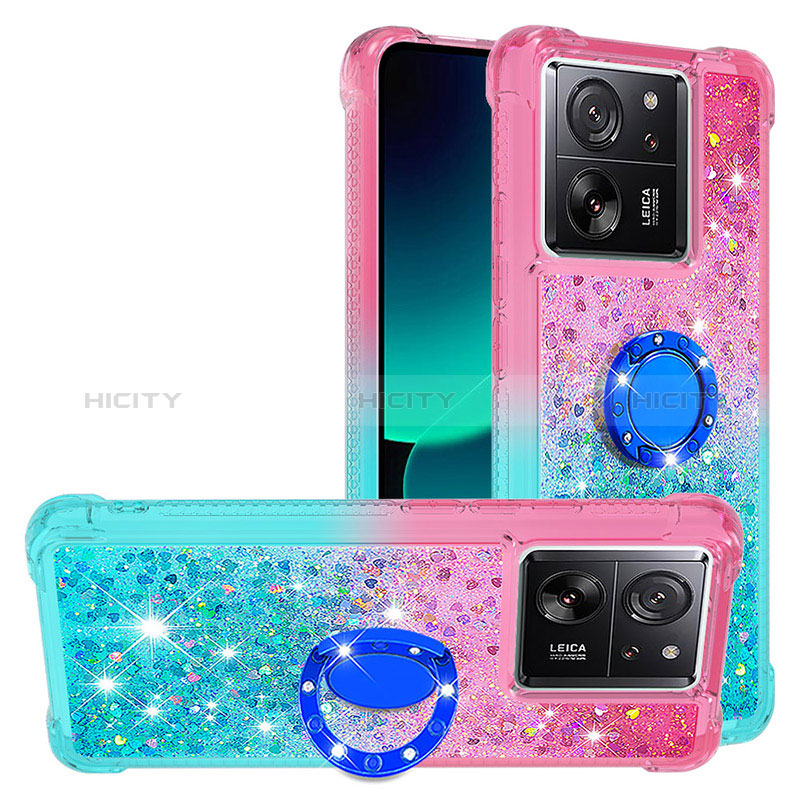 Coque Silicone Housse Etui Gel Bling-Bling avec Support Bague Anneau YB2 pour Xiaomi Mi 13T 5G Plus