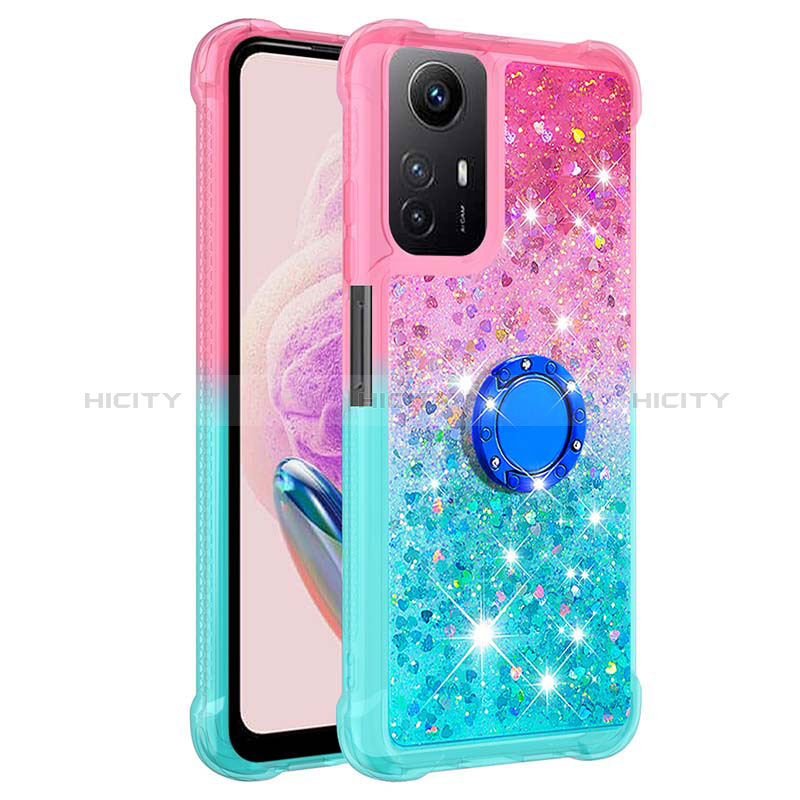 Coque Silicone Housse Etui Gel Bling-Bling avec Support Bague Anneau YB2 pour Xiaomi Redmi Note 12S Plus