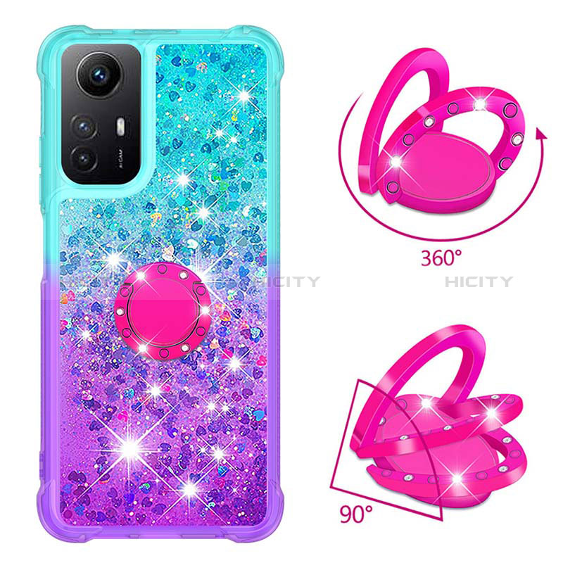 Coque Silicone Housse Etui Gel Bling-Bling avec Support Bague Anneau YB2 pour Xiaomi Redmi Note 12S Plus