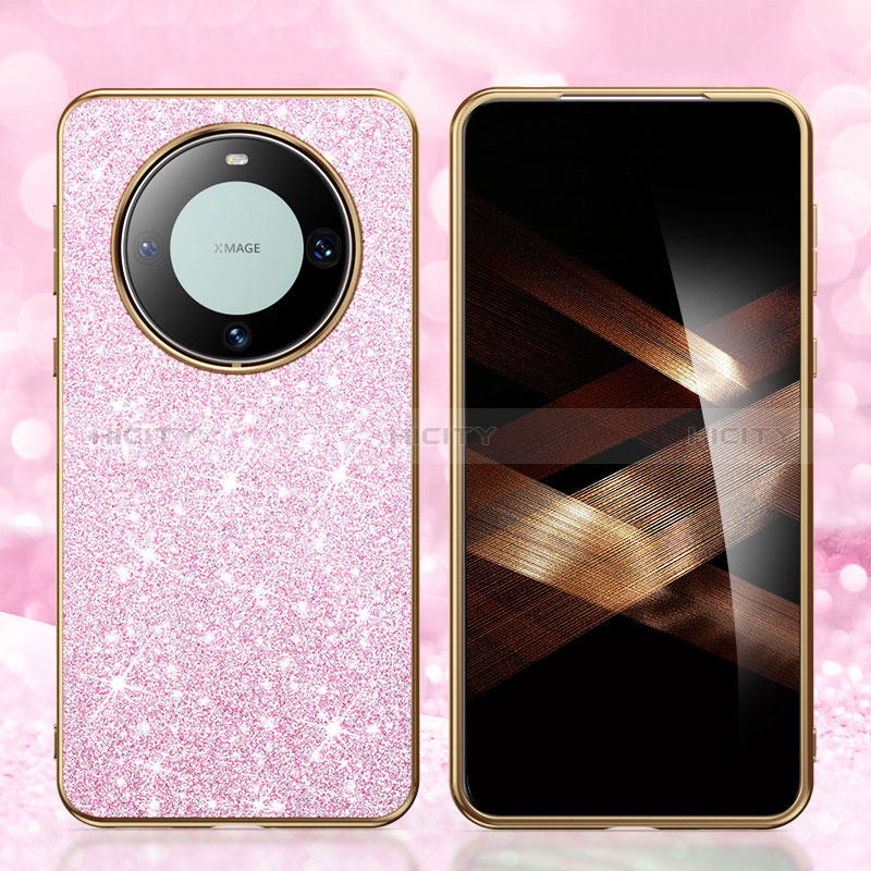 Coque Silicone Housse Etui Gel Bling-Bling GS1 pour Huawei Mate 60 Pro Or Rose Plus