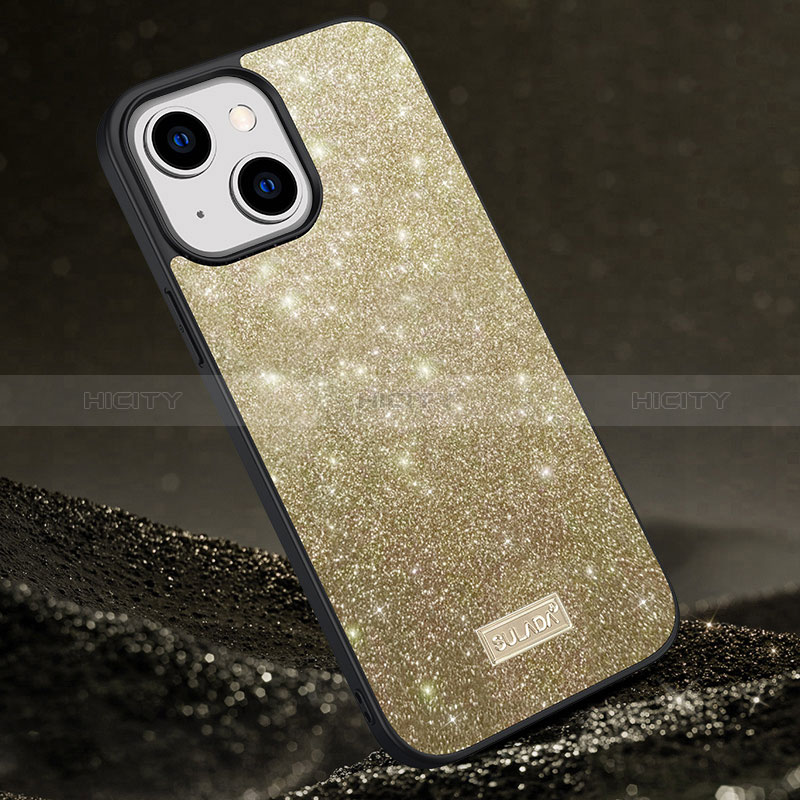 Coque Silicone Housse Etui Gel Bling-Bling LD1 pour Apple iPhone 13 Or Plus