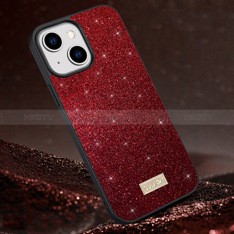 Coque Silicone Housse Etui Gel Bling-Bling LD1 pour Apple iPhone 14 Plus Rouge Plus