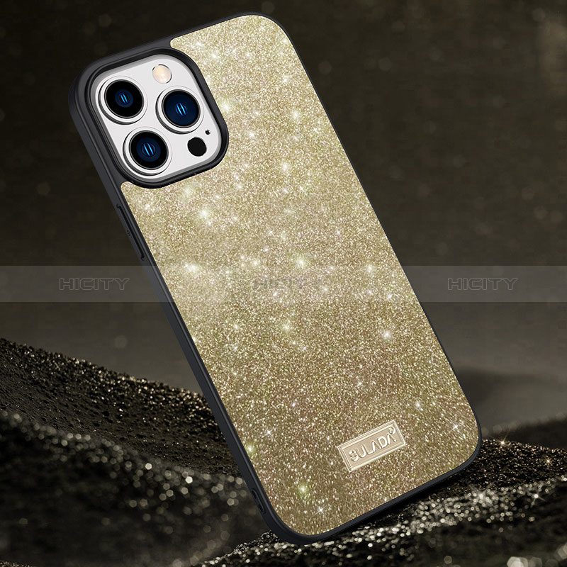 Coque Silicone Housse Etui Gel Bling-Bling LD1 pour Apple iPhone 14 Pro Max Or Plus