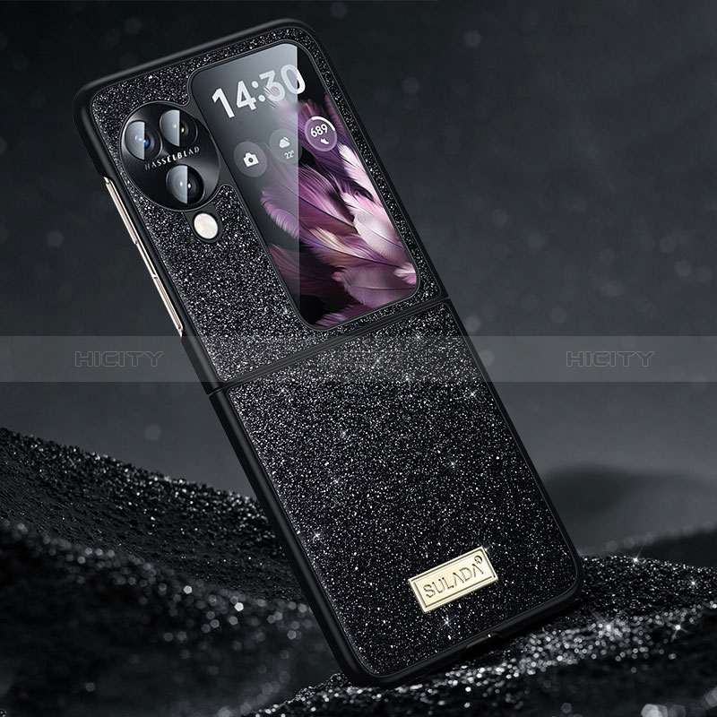 Coque Silicone Housse Etui Gel Bling-Bling LD1 pour Oppo Find N3 Flip 5G Noir Plus