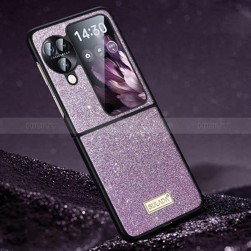 Coque Silicone Housse Etui Gel Bling-Bling LD1 pour Oppo Find N3 Flip 5G Violet Plus