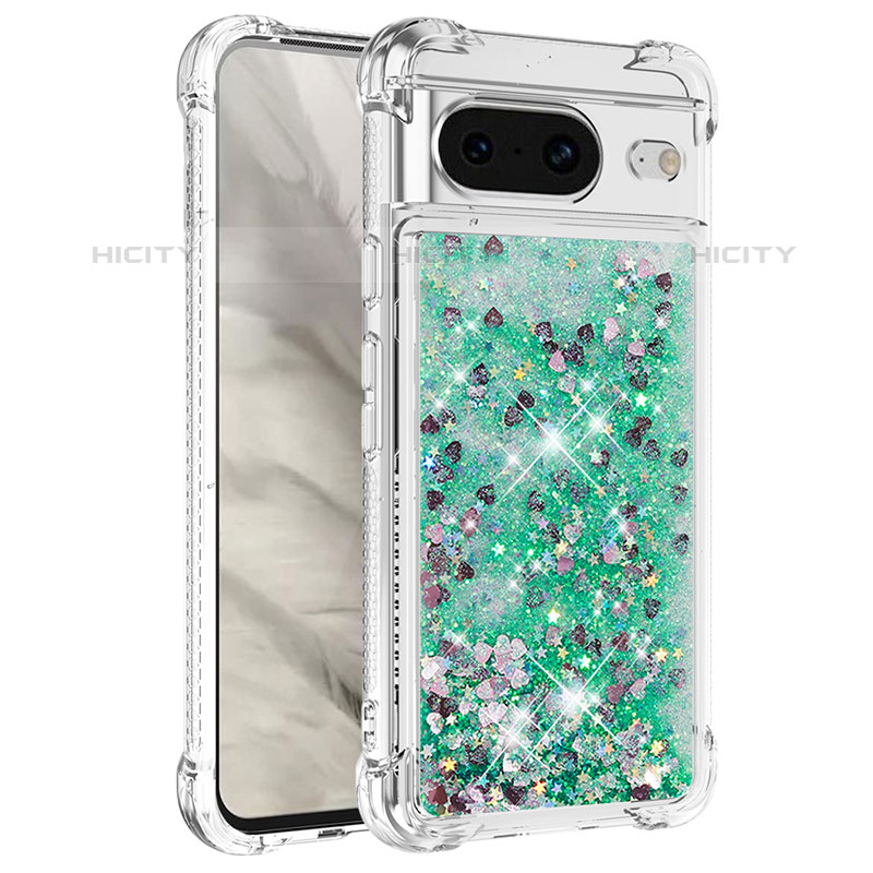 Coque Silicone Housse Etui Gel Bling-Bling S01 pour Google Pixel 8 5G Vert Plus