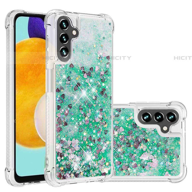 Coque Silicone Housse Etui Gel Bling-Bling S01 pour Samsung Galaxy A04s Vert Plus