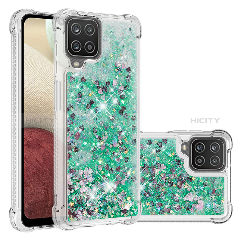 Coque Silicone Housse Etui Gel Bling-Bling S01 pour Samsung Galaxy A12 5G Vert Plus