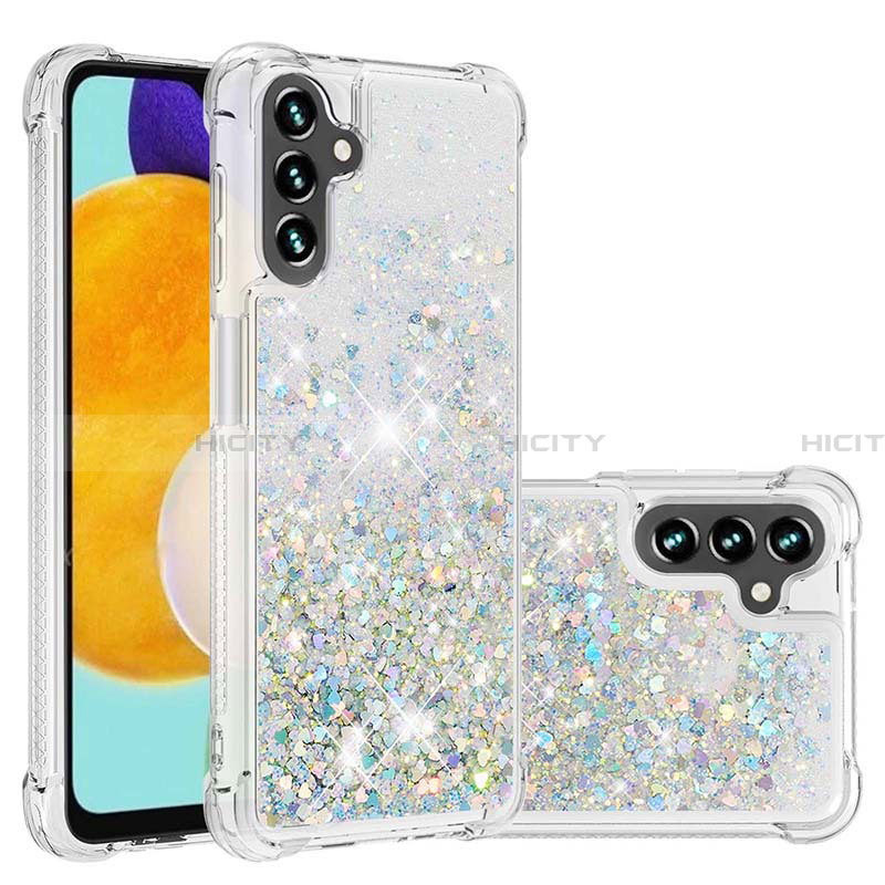 Coque Silicone Housse Etui Gel Bling-Bling S01 pour Samsung Galaxy A13 5G Argent Plus