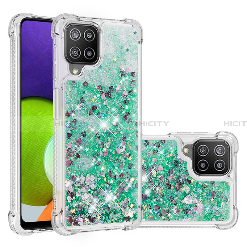 Coque Silicone Housse Etui Gel Bling-Bling S01 pour Samsung Galaxy A22 4G Vert Plus