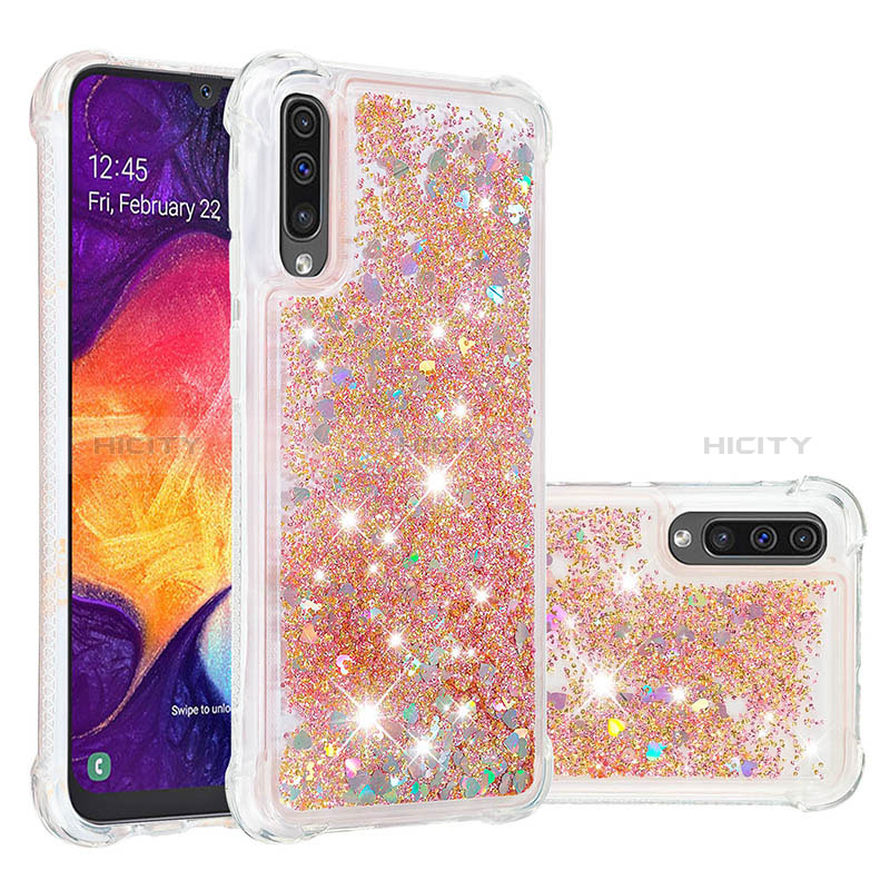 Coque Silicone Housse Etui Gel Bling-Bling S01 pour Samsung Galaxy A30S Or Plus